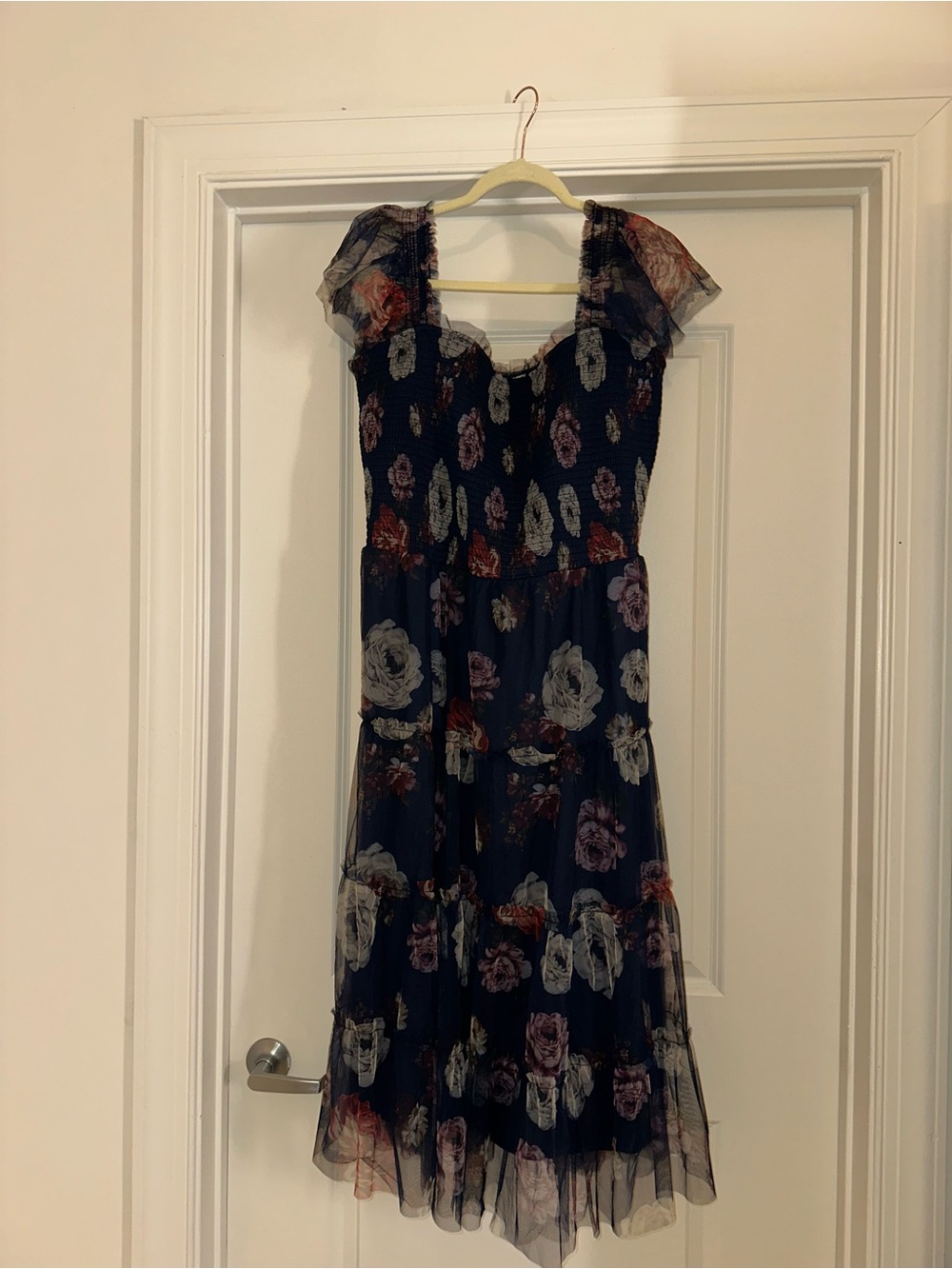 Baltic Born Clementine Navy Floral Midi Dress Sz 3X